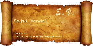 Sajti Vendel névjegykártya